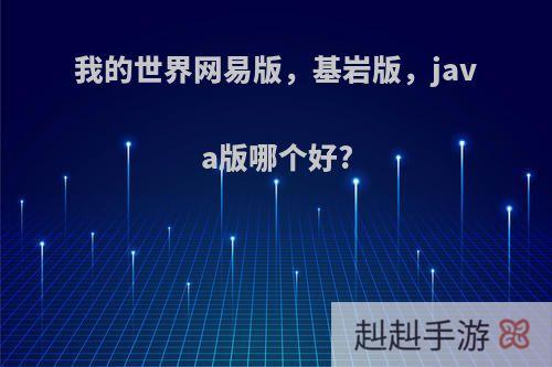 我的世界网易版，基岩版，java版哪个好?