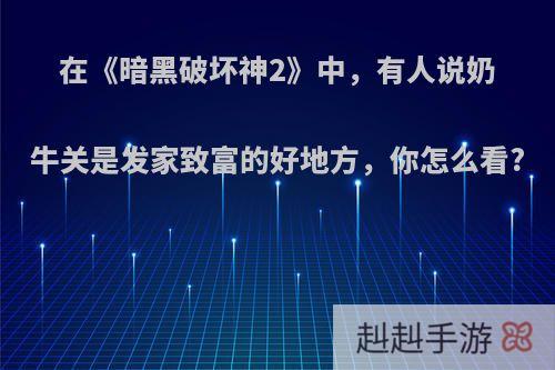 在《暗黑破坏神2》中，有人说奶牛关是发家致富的好地方，你怎么看?