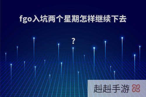 fgo入坑两个星期怎样继续下去?