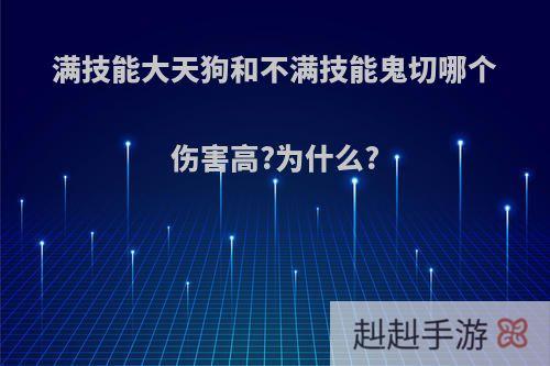 满技能大天狗和不满技能鬼切哪个伤害高?为什么?