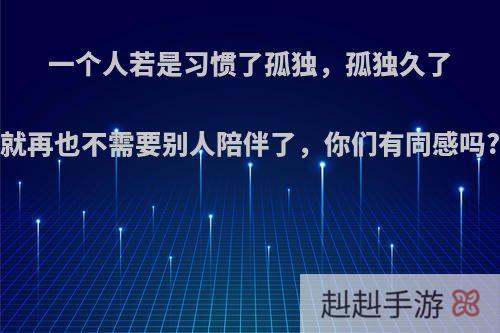 一个人若是习惯了孤独，孤独久了就再也不需要别人陪伴了，你们有同感吗?