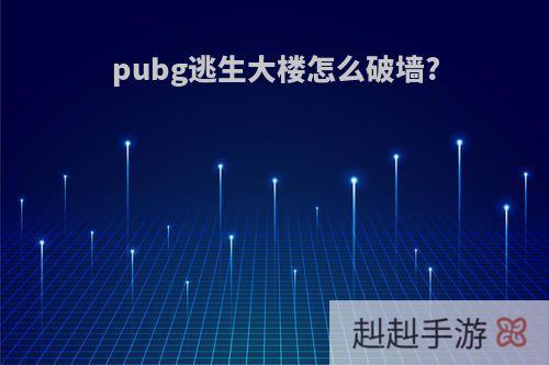 pubg逃生大楼怎么破墙?