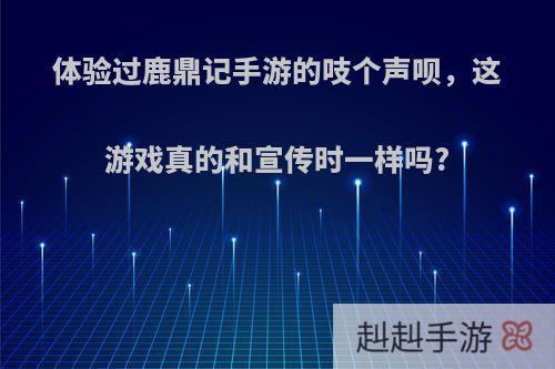 体验过鹿鼎记手游的吱个声呗，这游戏真的和宣传时一样吗?