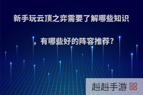 新手玩云顶之弈需要了解哪些知识，有哪些好的阵容推荐?