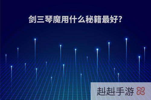 剑三琴魔用什么秘籍最好?