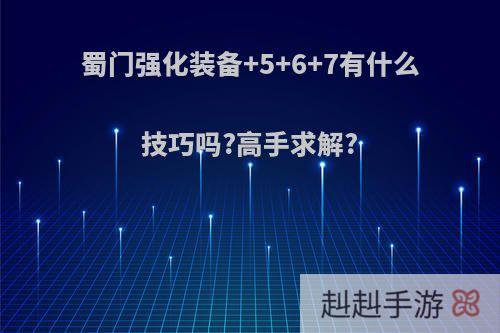 蜀门强化装备+5+6+7有什么技巧吗?高手求解?