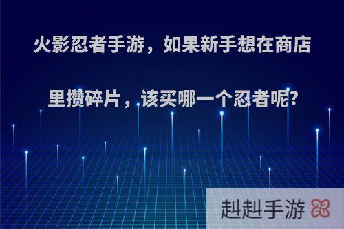 火影忍者手游，如果新手想在商店里攒碎片，该买哪一个忍者呢?