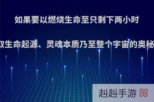 如果要以燃烧生命至只剩下两小时为代价，换取生命起源、灵魂本质乃至整个宇宙的奥秘，你愿意么?