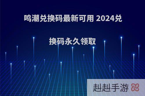 鸣潮兑换码最新可用 2024兑换码永久领取