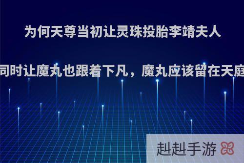 为何天尊当初让灵珠投胎李靖夫人，同时让魔丸也跟着下凡，魔丸应该留在天庭啊?