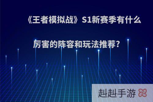 《王者模拟战》S1新赛季有什么厉害的阵容和玩法推荐?