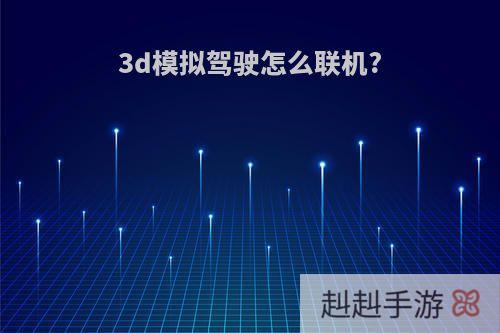 3d模拟驾驶怎么联机?