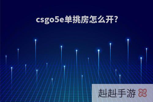 csgo5e单挑房怎么开?