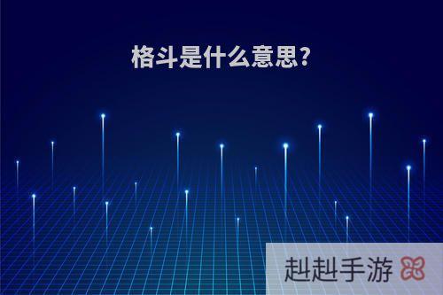 格斗是什么意思?