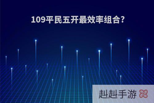 109平民五开最效率组合?