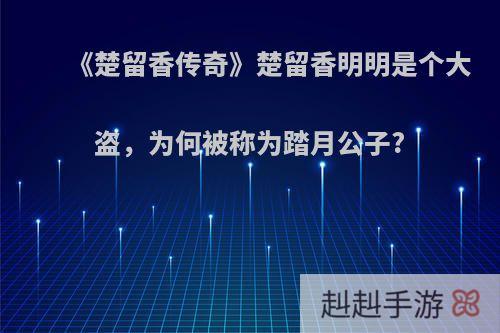 《楚留香传奇》楚留香明明是个大盗，为何被称为踏月公子?