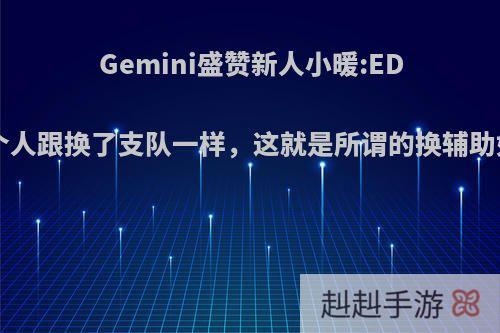 Gemini盛赞新人小暖:EDGM换个人跟换了支队一样，这就是所谓的换辅助如换脑?