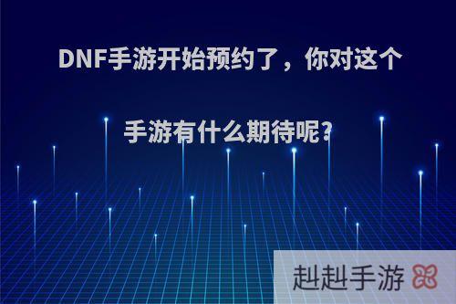 DNF手游开始预约了，你对这个手游有什么期待呢?