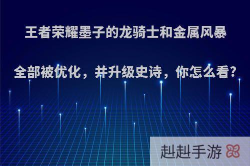 王者荣耀墨子的龙骑士和金属风暴全部被优化，并升级史诗，你怎么看?