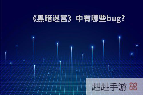 《黑暗迷宫》中有哪些bug?