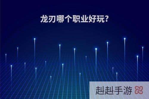 龙刃哪个职业好玩?