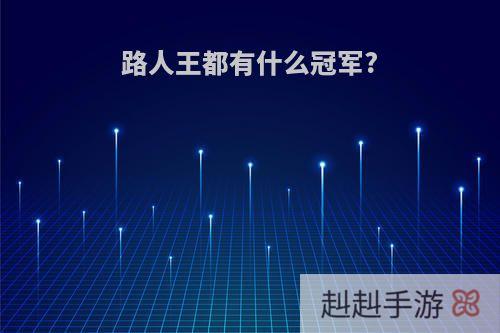 路人王都有什么冠军?