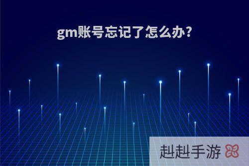 gm账号忘记了怎么办?