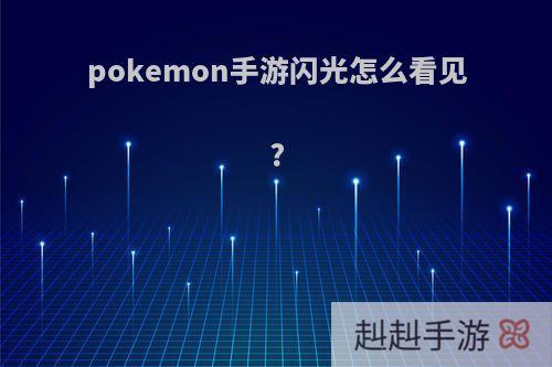 pokemon手游闪光怎么看见?