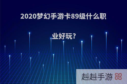 2020梦幻手游卡89级什么职业好玩?