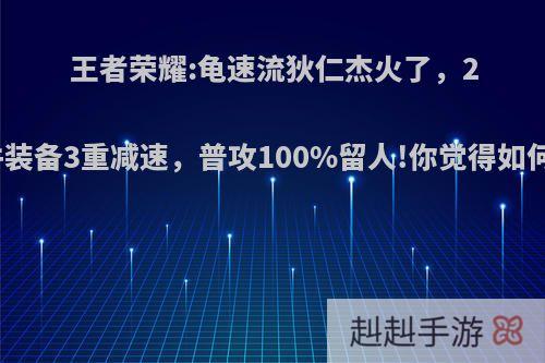 王者荣耀:龟速流狄仁杰火了，2件装备3重减速，普攻100%留人!你觉得如何?