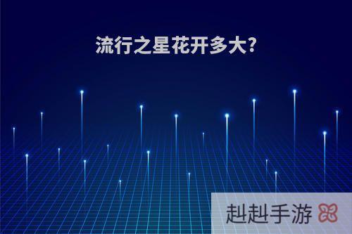 流行之星花开多大?
