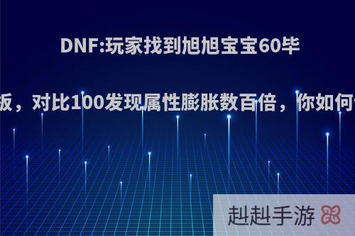 DNF:玩家找到旭旭宝宝60毕业面板，对比100发现属性膨胀数百倍，你如何评价?