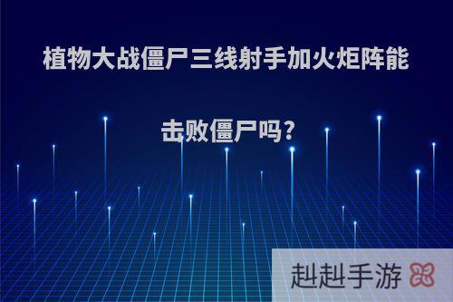 植物大战僵尸三线射手加火炬阵能击败僵尸吗?