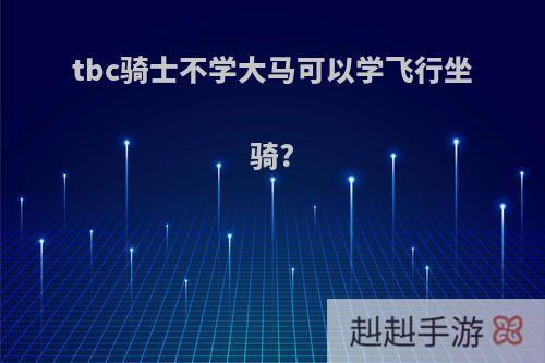 tbc骑士不学大马可以学飞行坐骑?