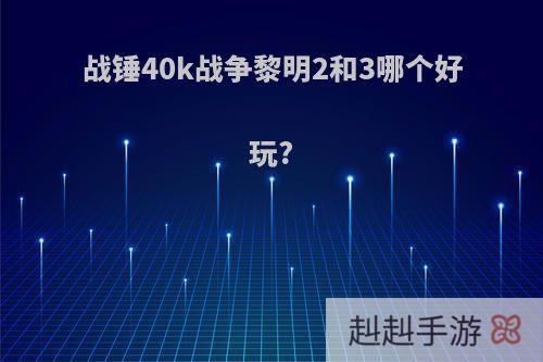 战锤40k战争黎明2和3哪个好玩?