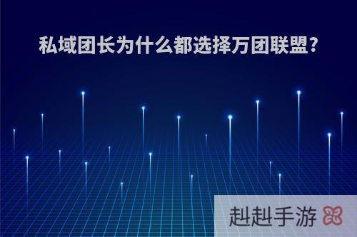 私域团长为什么都选择万团联盟?