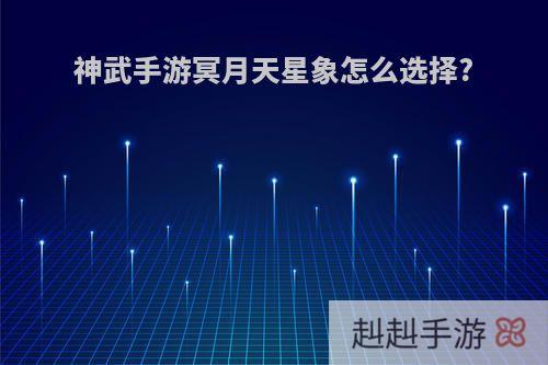 神武手游冥月天星象怎么选择?