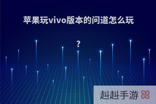 苹果玩vivo版本的问道怎么玩?