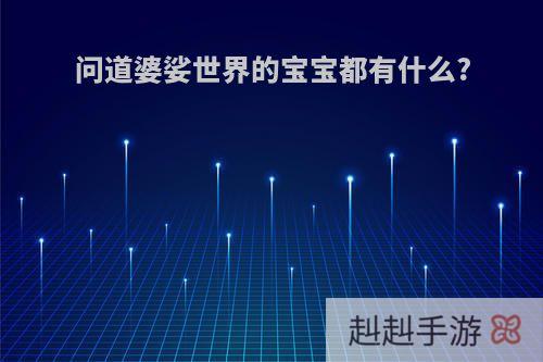 问道婆娑世界的宝宝都有什么?