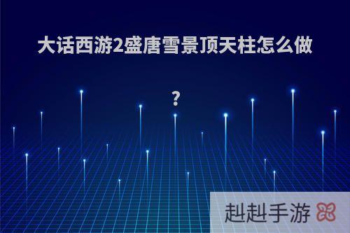 大话西游2盛唐雪景顶天柱怎么做?
