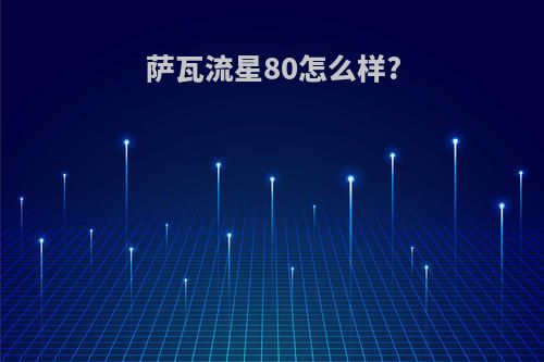 萨瓦流星80怎么样?