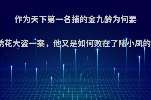 作为天下第一名捕的金九龄为何要策划绣花大盗一案，他又是如何败在了陆小凤的手里?