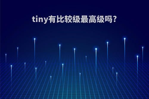 tiny有比较级最高级吗?