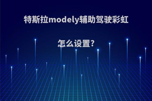 特斯拉modely辅助驾驶彩虹怎么设置?