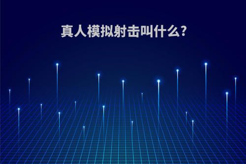 真人模拟射击叫什么?