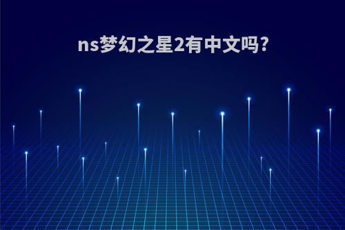 ns梦幻之星2有中文吗?