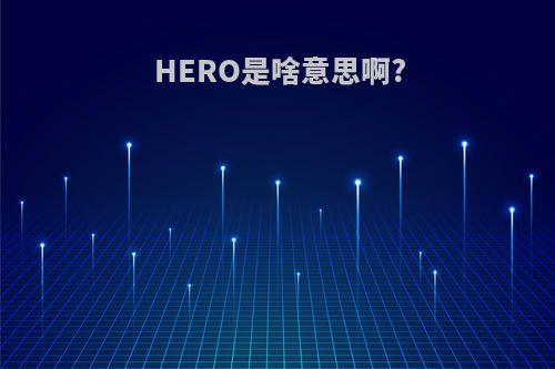 HERO是啥意思啊?