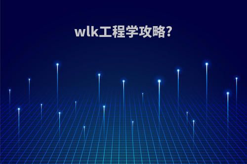 wlk工程学攻略?