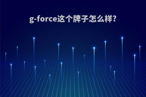 g-force这个牌子怎么样?