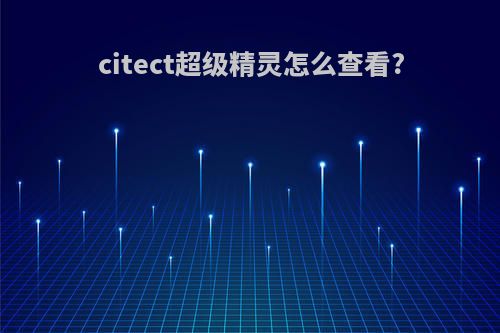 citect超级精灵怎么查看?